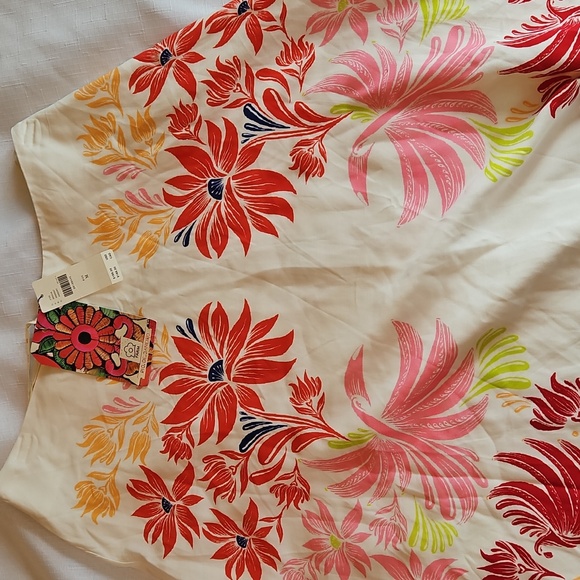 Farm Rio x Anthropologie White And Floral Midi Slip Skirt - Picture 4 of 6